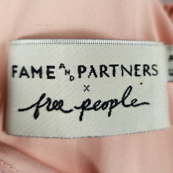 Free People x Fame & Partners Allegra Long Pleated Dress Pink Women’s SZ 8 - Picture 5 of 16